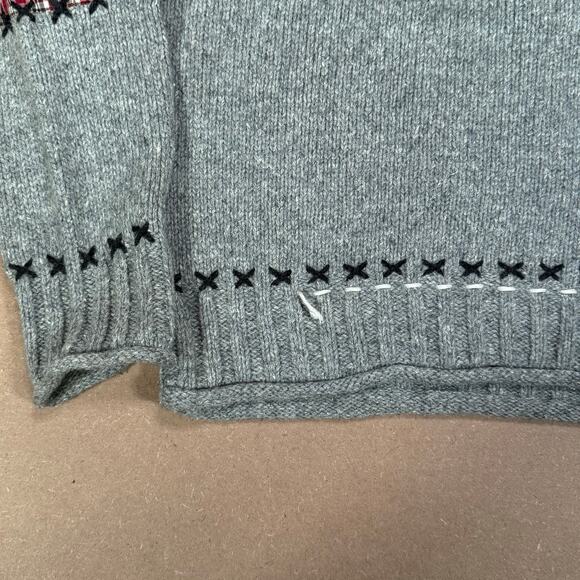 Vintage Grey Moose Half Zip Knit Sweater Winter Outdoor Fits Lrg Coldwater Creek - Picture 5 of 8